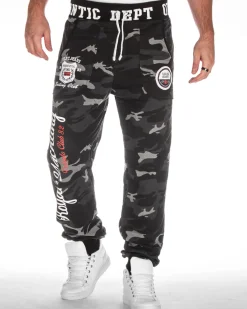 Disturb Clothing Atlantic club collegehousut - Musta /Valkoinen Camo Best