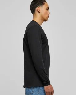 Urban Classics Basic Henley L/S pitkähihainen - Musta Clearance