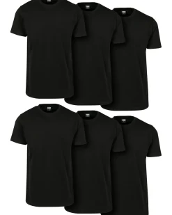 Urban Classics Basic t-paita 6-pack - Musta Discount