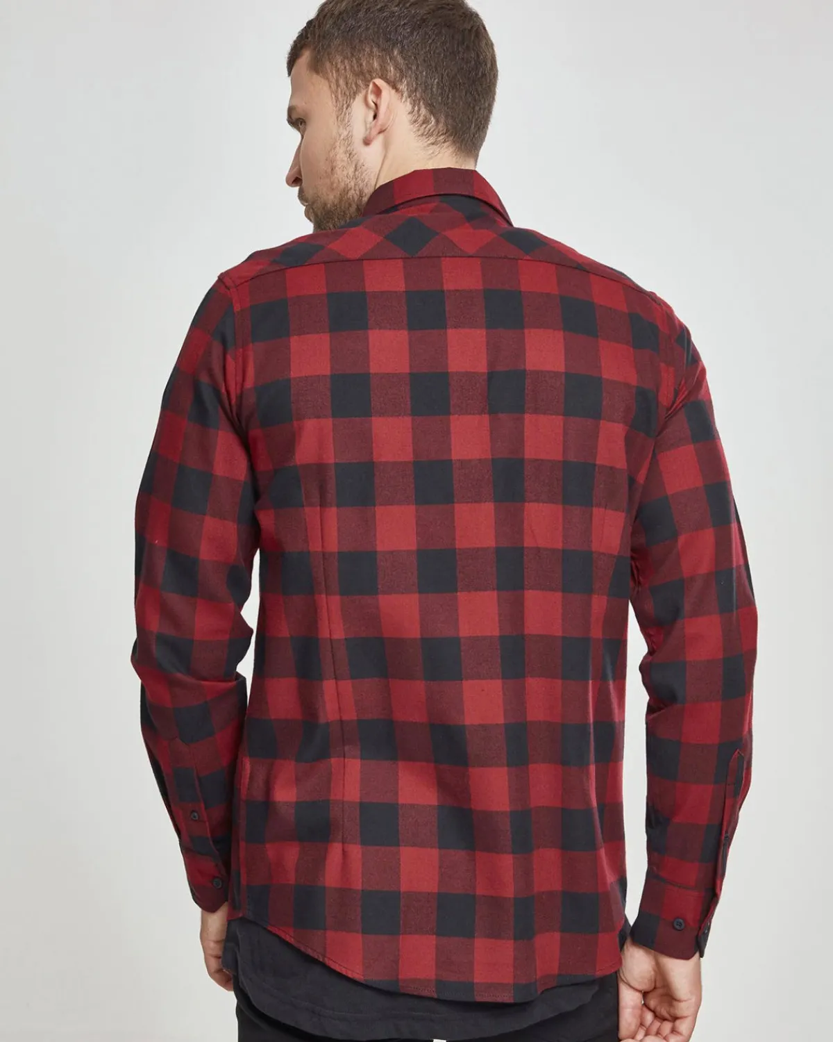 Urban Classics Checked ruutupaita - Musta/Burgundi Hot