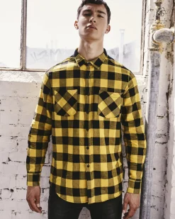 Urban Classics Checked ruutupaita - Musta/ Keltainen Discount