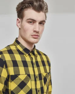 Urban Classics Checked ruutupaita - Musta/ Keltainen Discount
