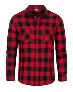 Urban Classics Checked ruutupaita - Musta/Punainen Online