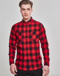 Urban Classics Checked ruutupaita - Musta/Punainen Online