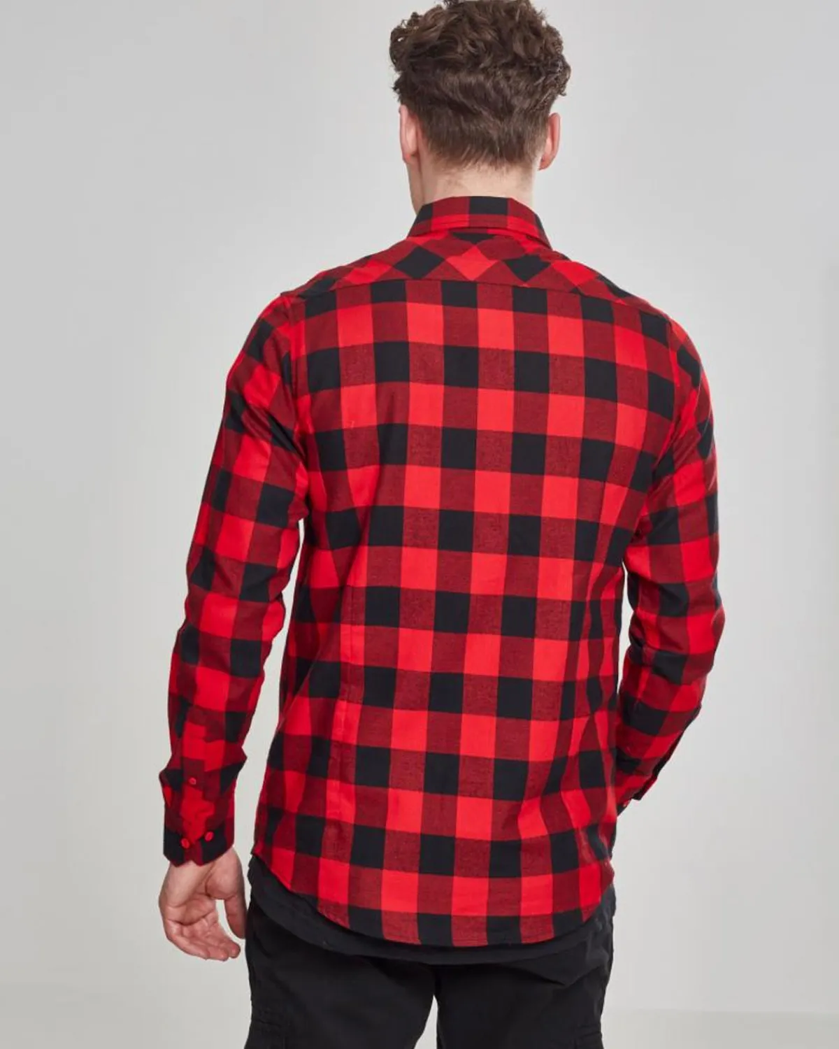 Urban Classics Checked ruutupaita - Musta/Punainen Online