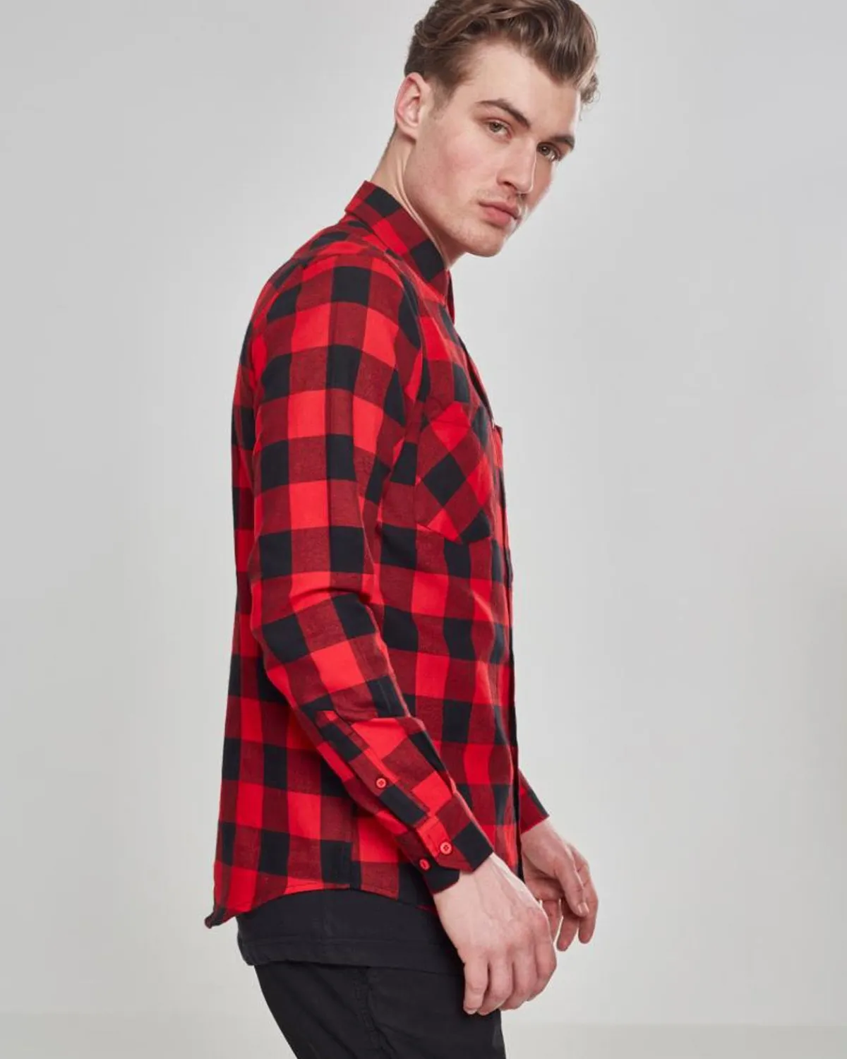 Urban Classics Checked ruutupaita - Musta/Punainen Online