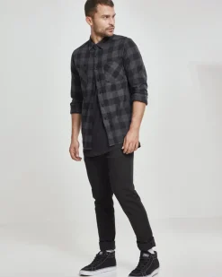 Urban Classics Checked ruutupaita- Musta/Tumman Harmaa New