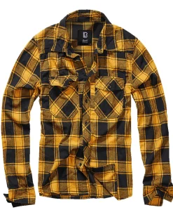 Brandit Check flanellipaita - Musta/Keltainen Discount