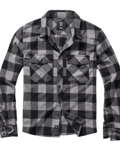 Brandit Check flanellipaita - Musta/Tumman Harmaa Clearance