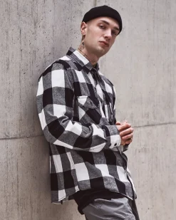 Brandit Check flanellipaita - Musta/Valkoinen Discount