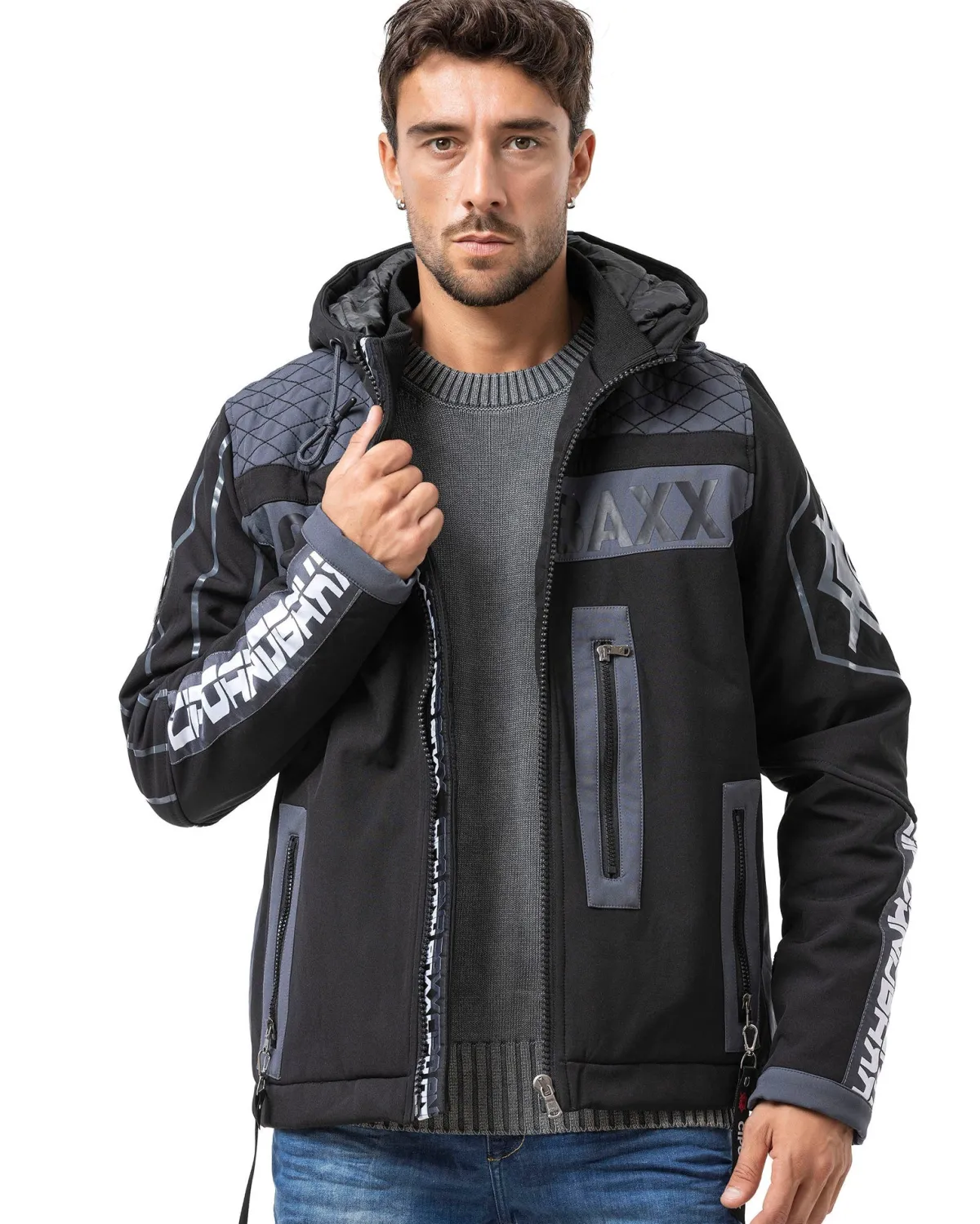 Cipo & Baxx CJ275 Casey välikausitakki - /Harmaa Musta Outlet