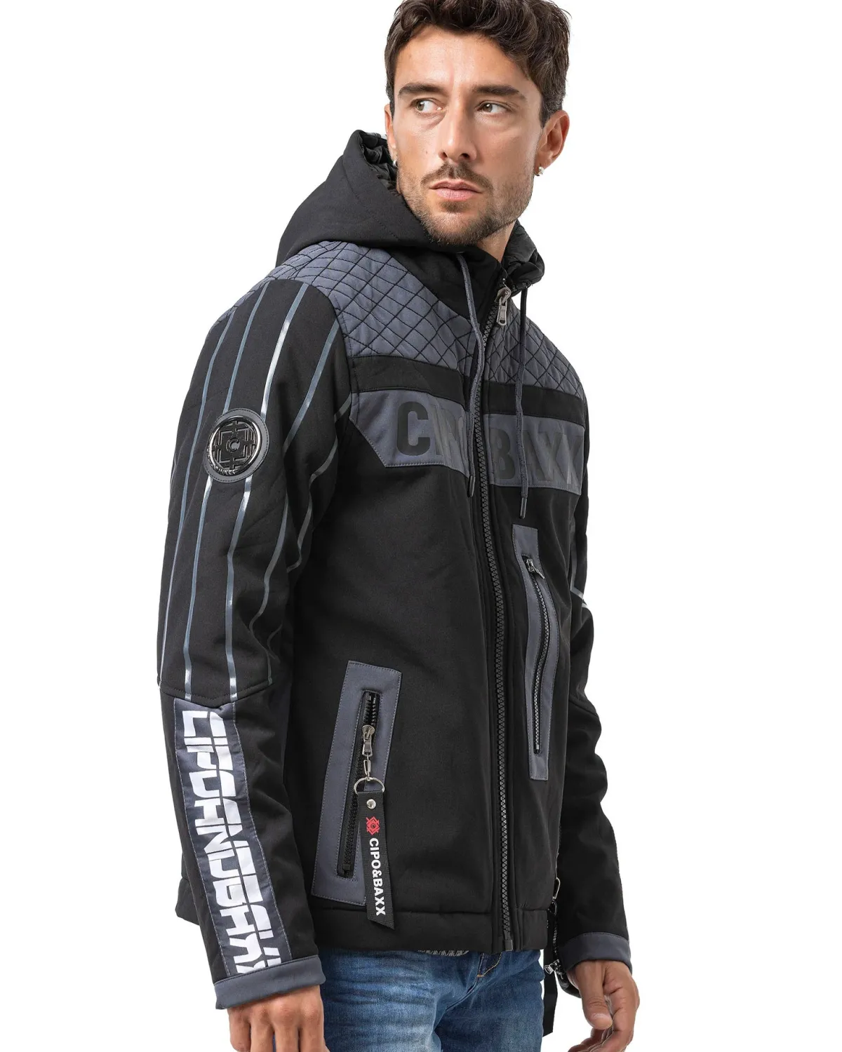 Cipo & Baxx CJ275 Casey välikausitakki - /Harmaa Musta Outlet