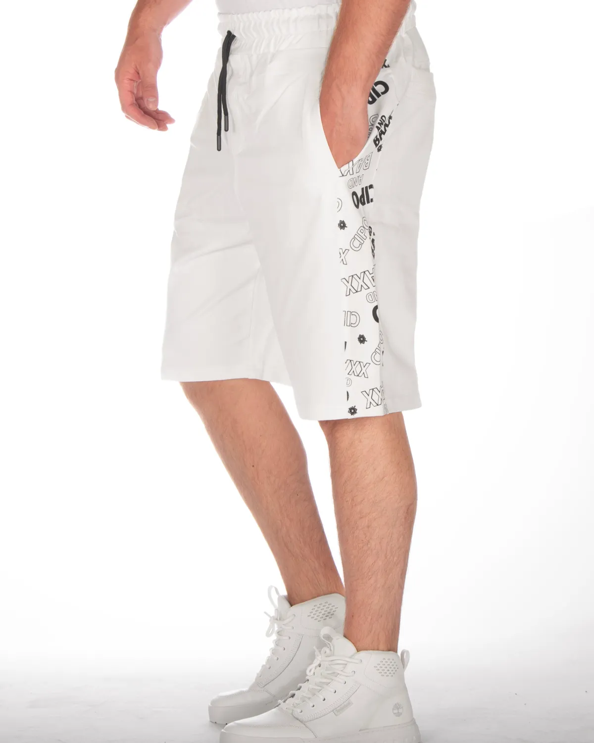 Cipo & Baxx CK292 Bax collegeshortsit - Valkoinen Discount