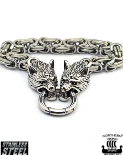 Northern Viking Jewelry Clasp Byzantine Wolf Head rannekoru - Teräs Best