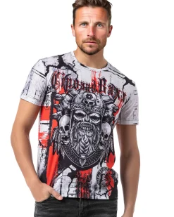 Cipo & Baxx CT819 Viking Skull t-paita - Valkoinen Hot