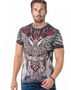Cipo & Baxx CT746 Wing Cross t-paita - Harmaa Outlet