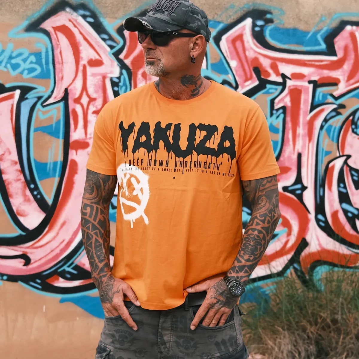 Yakuza Ink Deep Down V02 t-paita - Oranssi