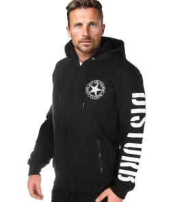 Disturb Clothing Disturb vetoketjuhuppari - /Valkoinen Musta Discount