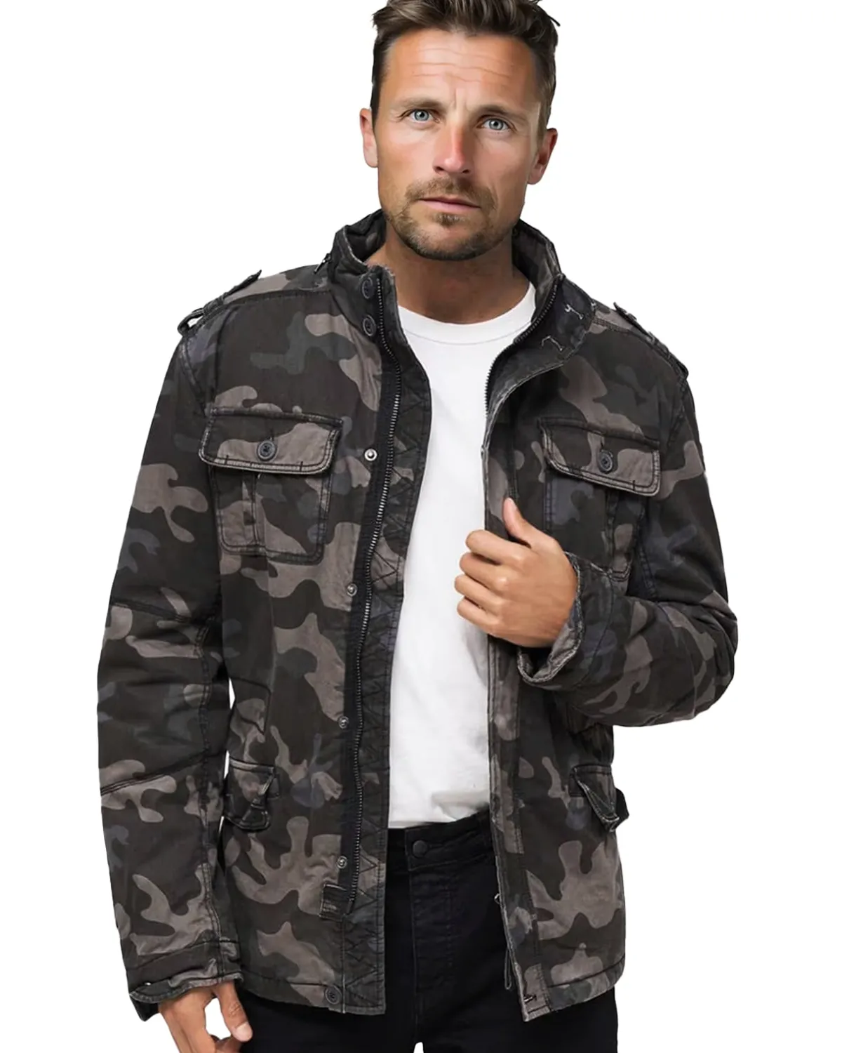 Brandit Draven välikausitakki - Tumma Camo New