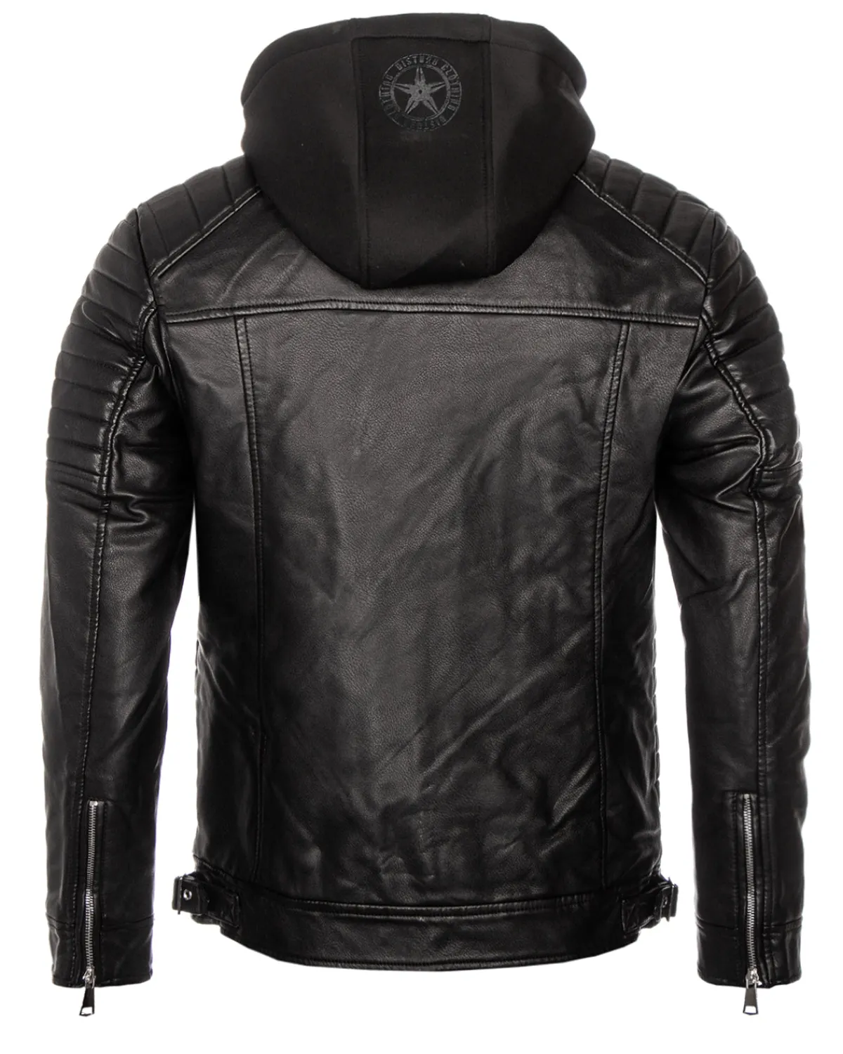 Disturb Clothing Eagle keinonahkatakki - Musta Discount