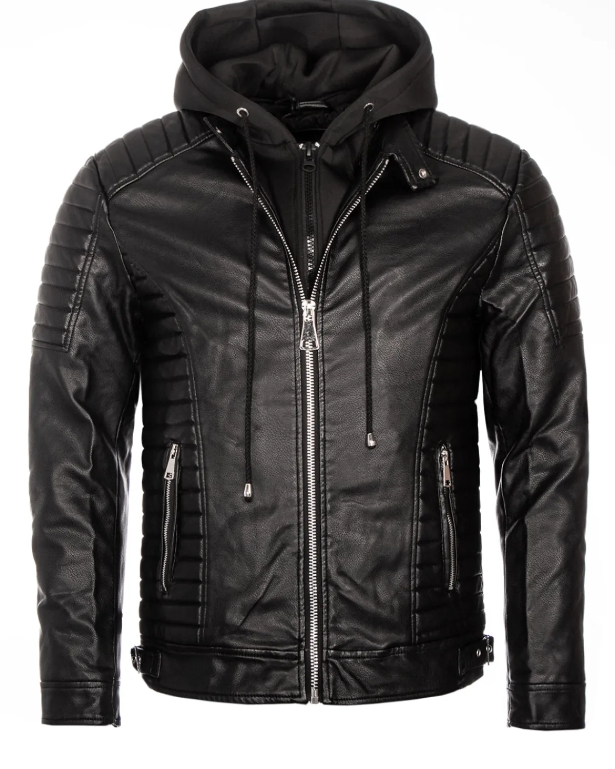 Disturb Clothing Eagle keinonahkatakki - Musta Discount