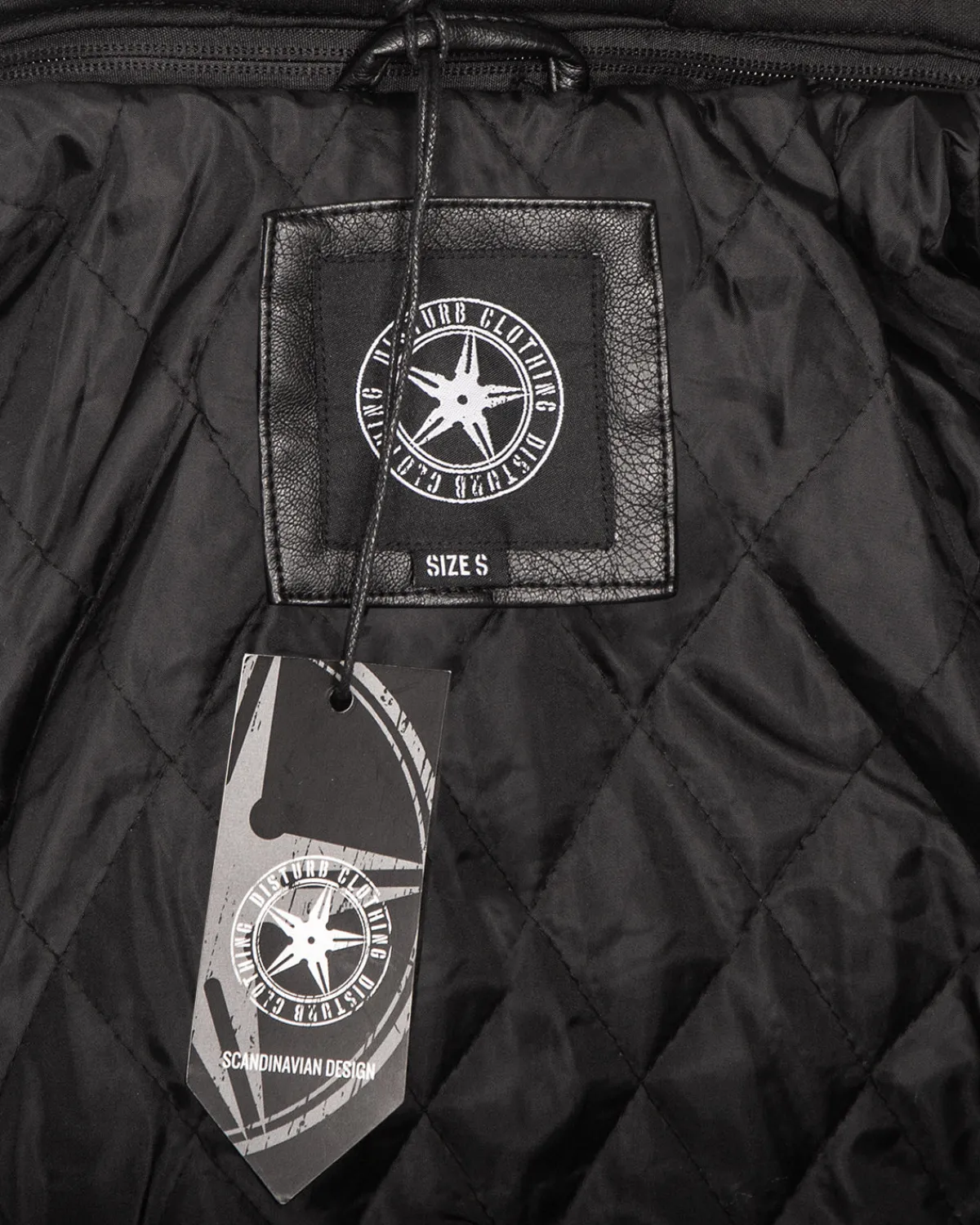 Disturb Clothing Eagle keinonahkatakki - Musta Discount