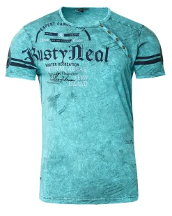 Rusty Neal Fern island t-paita - Vaalean Sininen Outlet