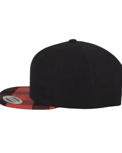 FLEXFIT Flanelli snapback - Musta/Punainen Hot