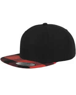 FLEXFIT Flanelli snapback - Musta/Punainen Hot