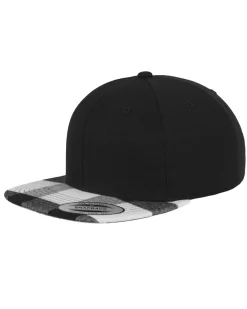 FLEXFIT Flanelli snapback - Musta/Valkoinen Best