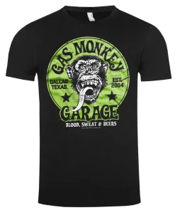 Print Shirt Gas monkey garage t-paita - Musta/Vihreä Online