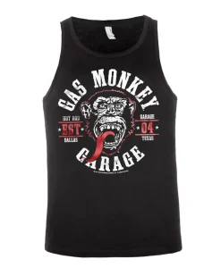 Print Shirt Gas monkey round seal hihaton - Musta/Valkoinen Hot