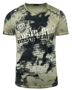 Rusty Neal Godric t-paita- Khaki Vihreä New