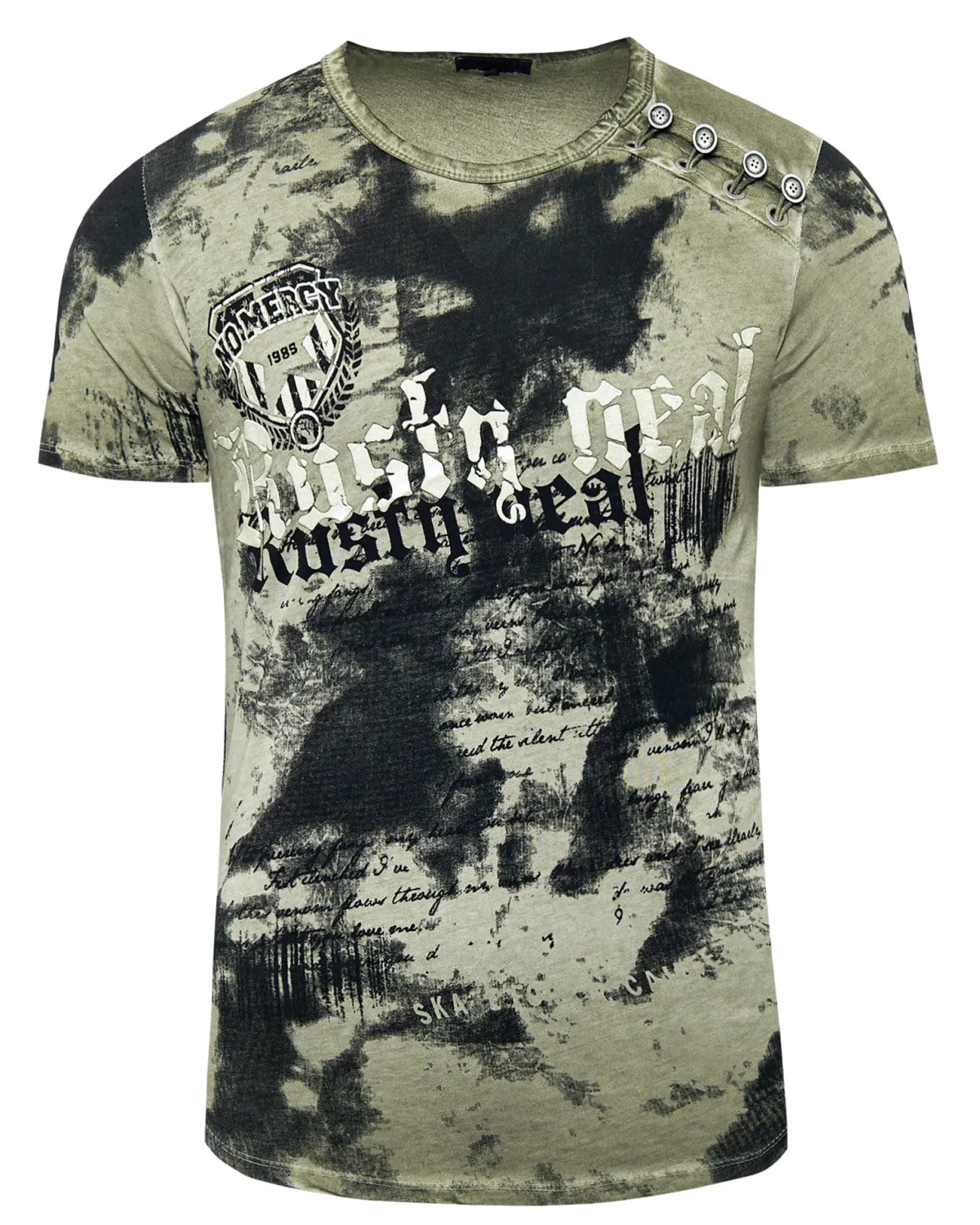 Rusty Neal Godric t-paita- Khaki Vihreä New