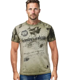 Rusty Neal Godric t-paita- Khaki Vihreä New