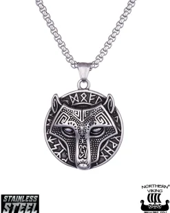 Northern Viking Jewelry Guardian Wolf kaulakoru - Teräs Online