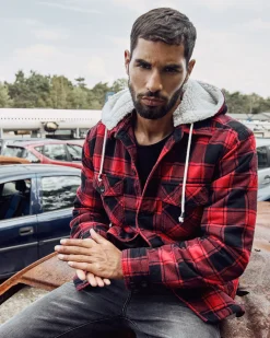 Brandit Hupullinen flanellitakki - /Punainen Musta Best