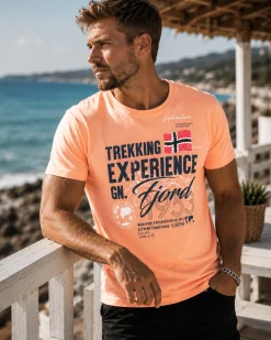Geographical Norway Jamais t-paita- Oranssi Outlet