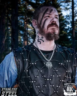 Northern Viking Jewelry Karhun Käpälä Kuningasketjulla kaulakoru - Teräs Discount