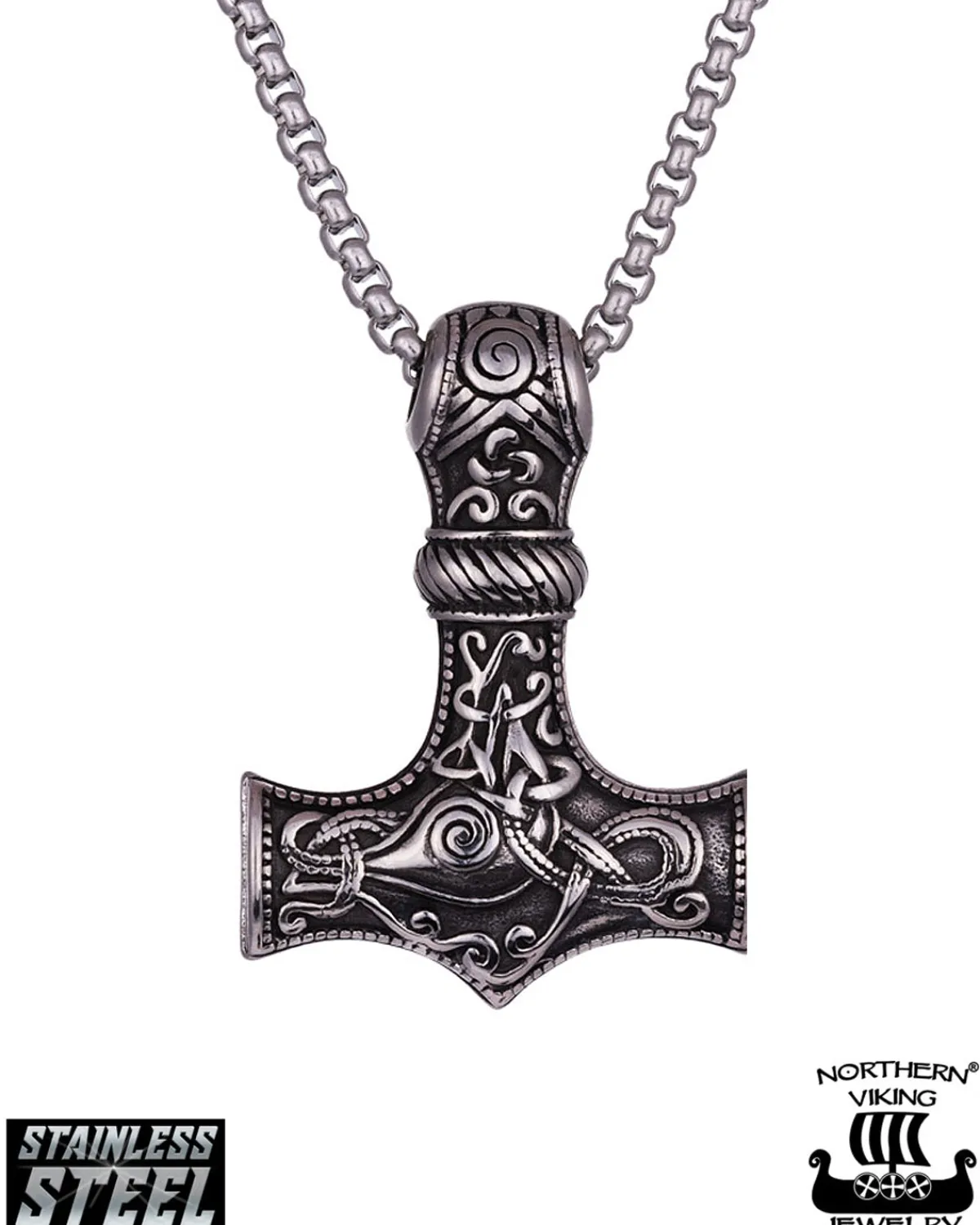 Northern Viking Jewelry Knotwork Thorin Vasara kaulakoru - Teräs Sale
