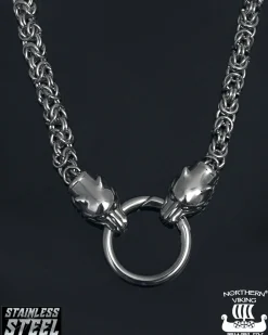 Northern Viking Jewelry Kuningasketju Sudenpäillä kaulakoru - Teräs Outlet
