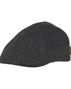 Salon Macon 56 gen merino flat cap - Tummanharmaa New