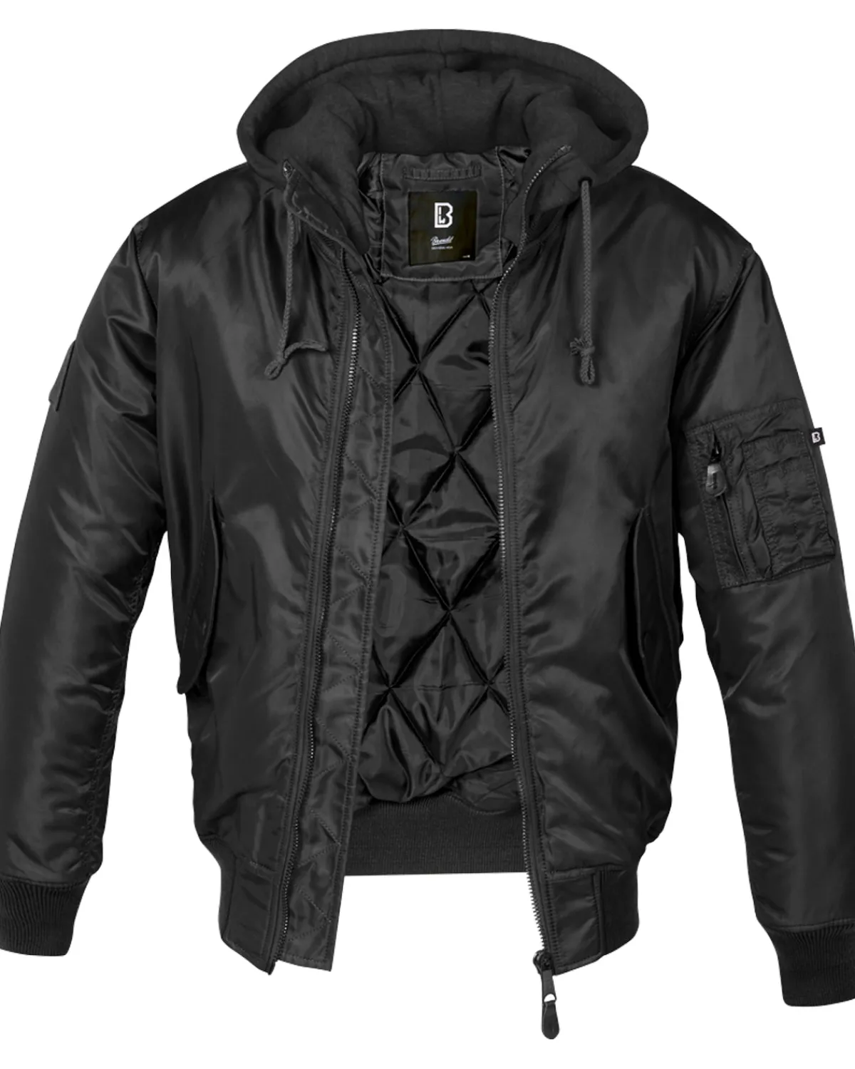 Brandit MA1 hooded bombertakki - Musta New