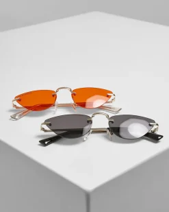 Urban Classics Manhattan 2-pack aurinkolasit - Musta/Oranssi Clearance