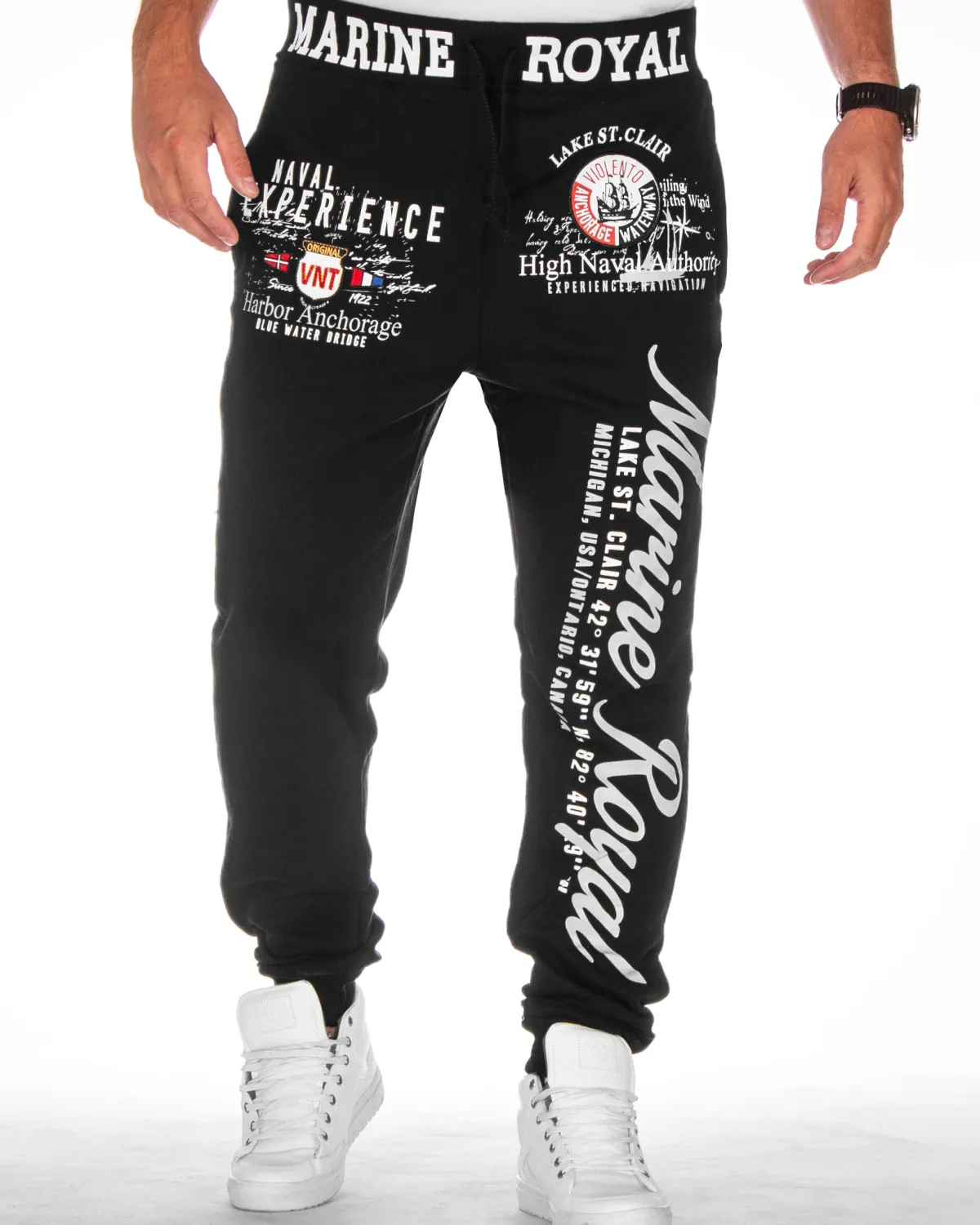 Disturb Clothing Marine royal collegehousut - /Harmaa Musta Clearance