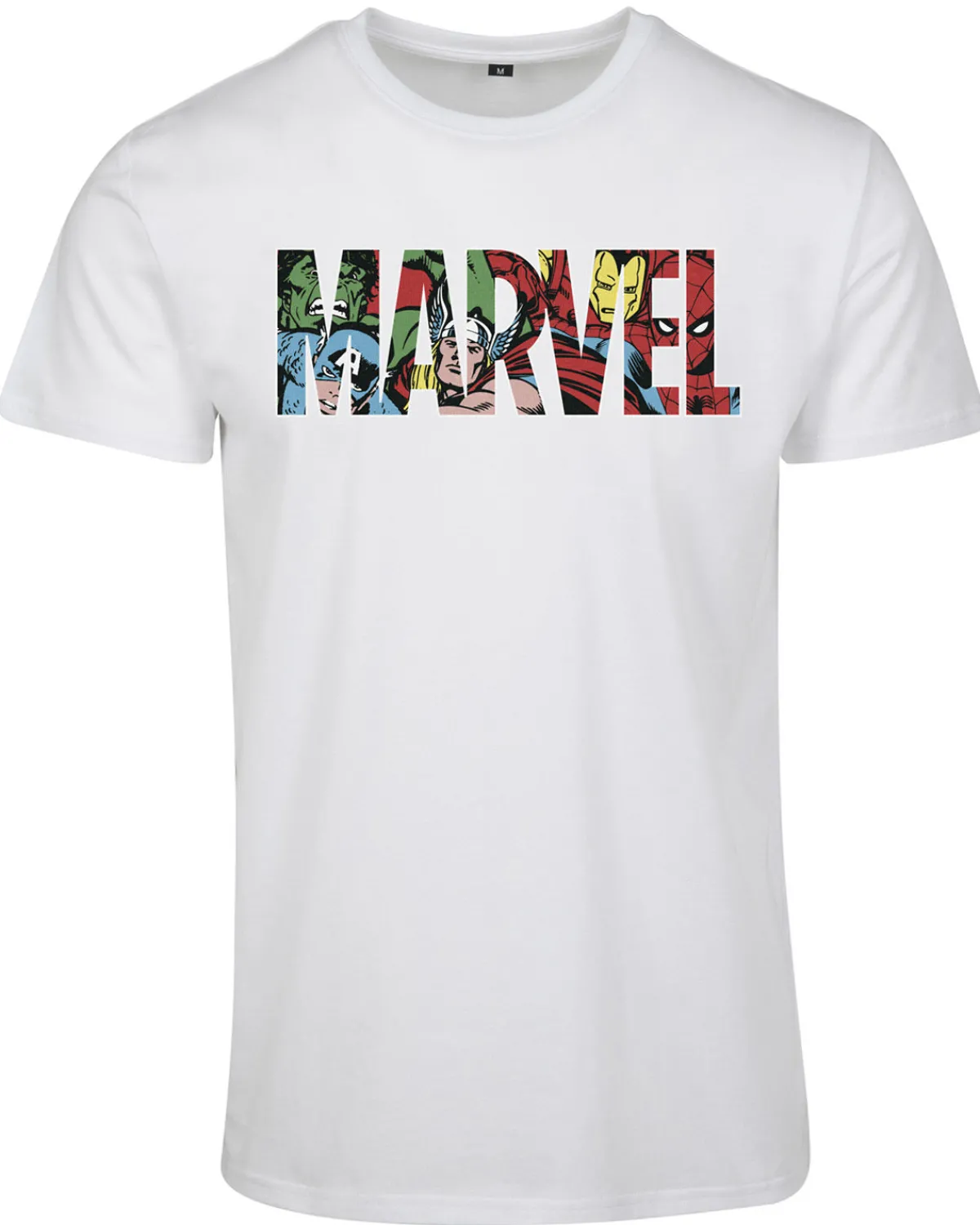 Urban Classics Marvel logo t-paita - Valkoinen Sale