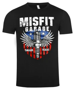 Print Shirt Misfit Garage t-paita - Musta Hot