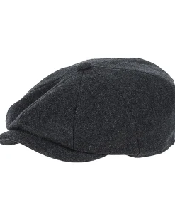 Salon Newsboy wool blend flat cap - Tummanharmaa Hot