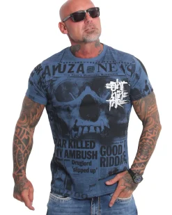 Yakuza Ink Newsflash t-paita - Sininen Clearance