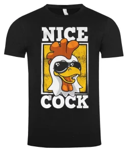 Print Shirt Nice cock t-paita - Musta New